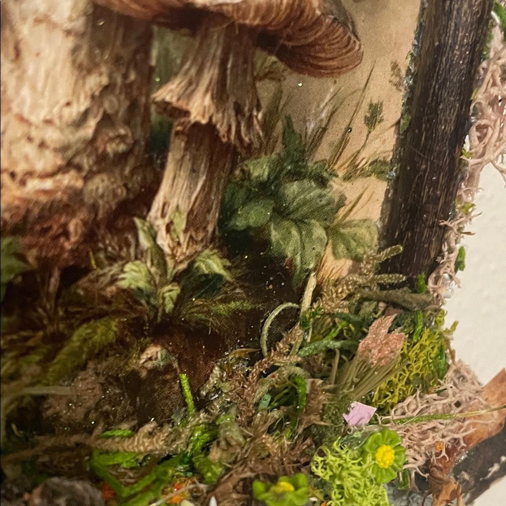 Enchanted Mushroom Wall Decor Green Accent handcrafted border moss Forest nature - Picture 16 of 16